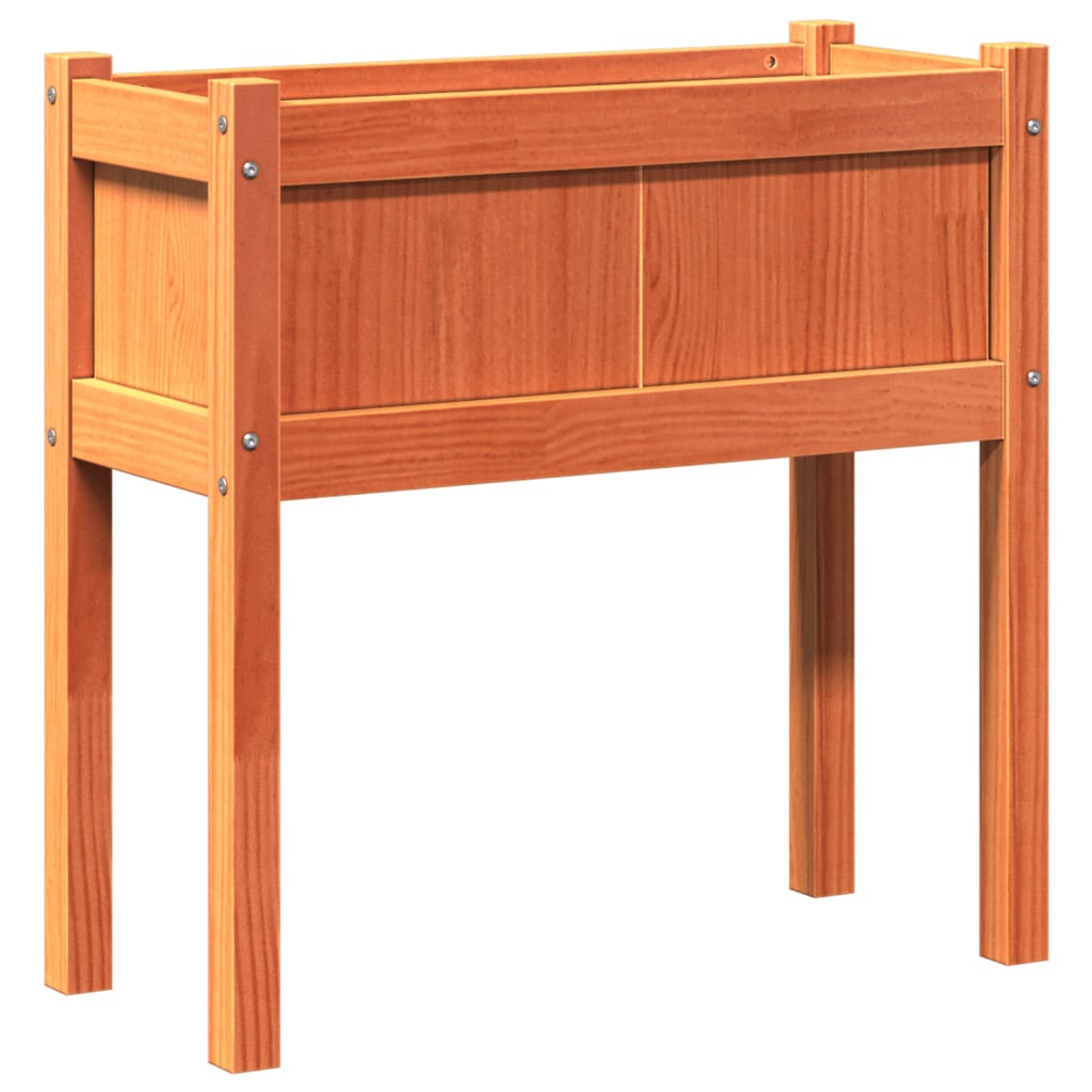 Jardiniere grădină cu picioare, 2 buc., maro ceruit, lemn pin