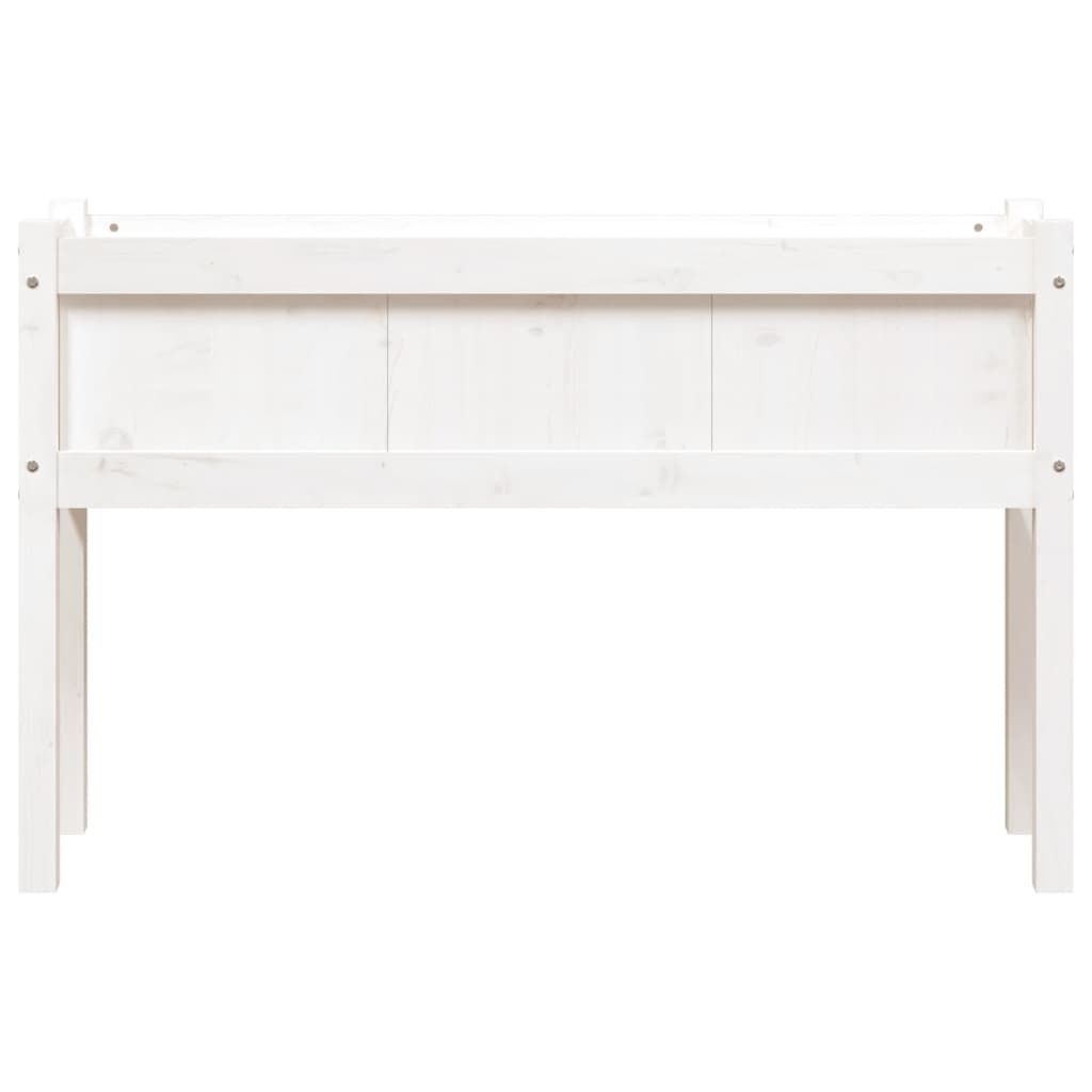 Jardinier de grădină cu picioare, alb, 110x31x70 cm, lemn masiv