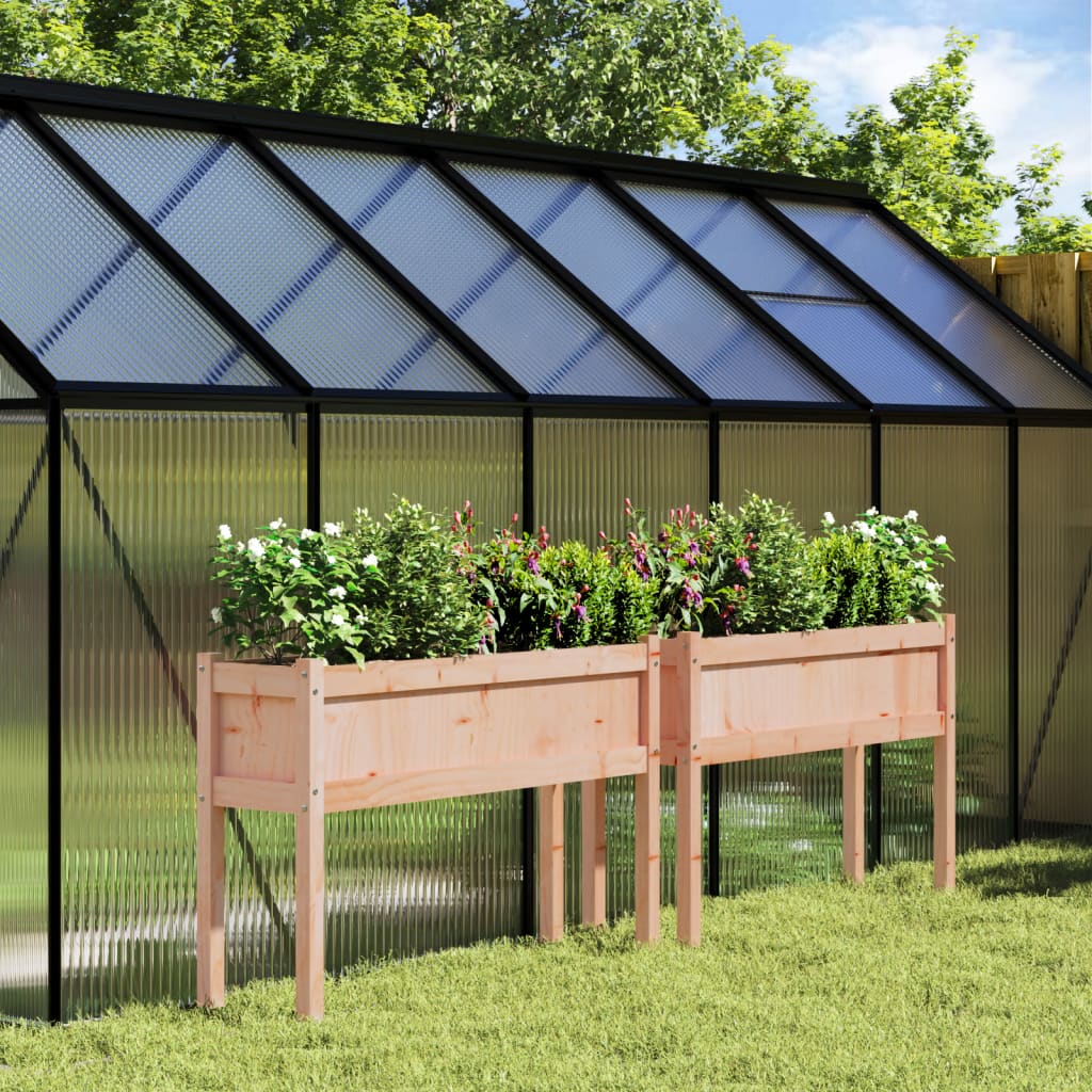 Jardiniere de grădină cu picioare, 2 buc., lemn masiv Douglas