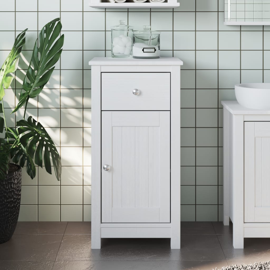 BERG bathroom cabinet, white, 40x34x80 cm, solid pine wood