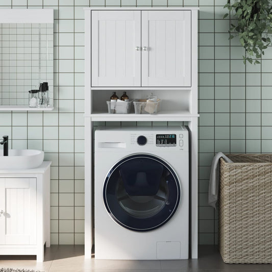 Washing machine cabinet "BERG" white 76x27x164.5 cm solid wood