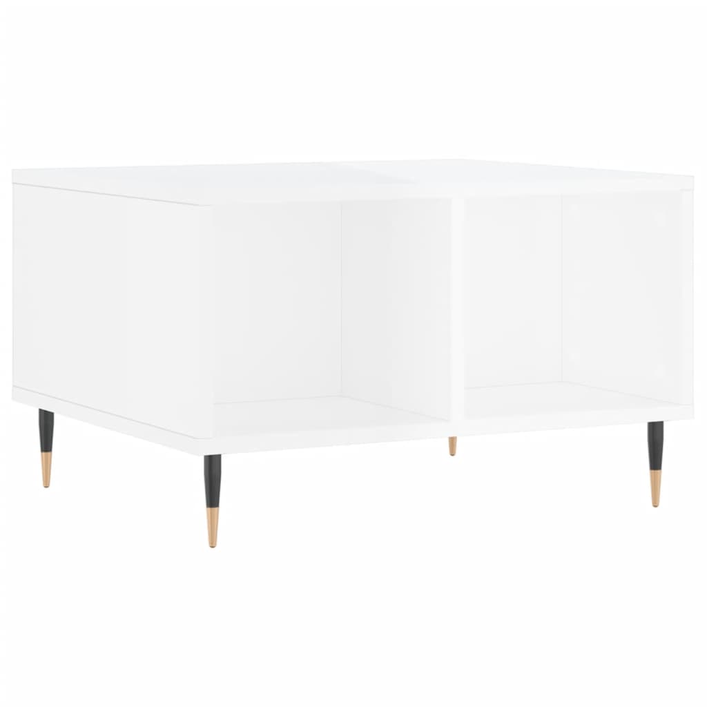 Coffee table, glossy white, 60x50x36.5 cm, composite wood