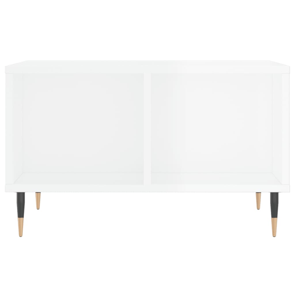 Coffee table, glossy white, 60x50x36.5 cm, composite wood