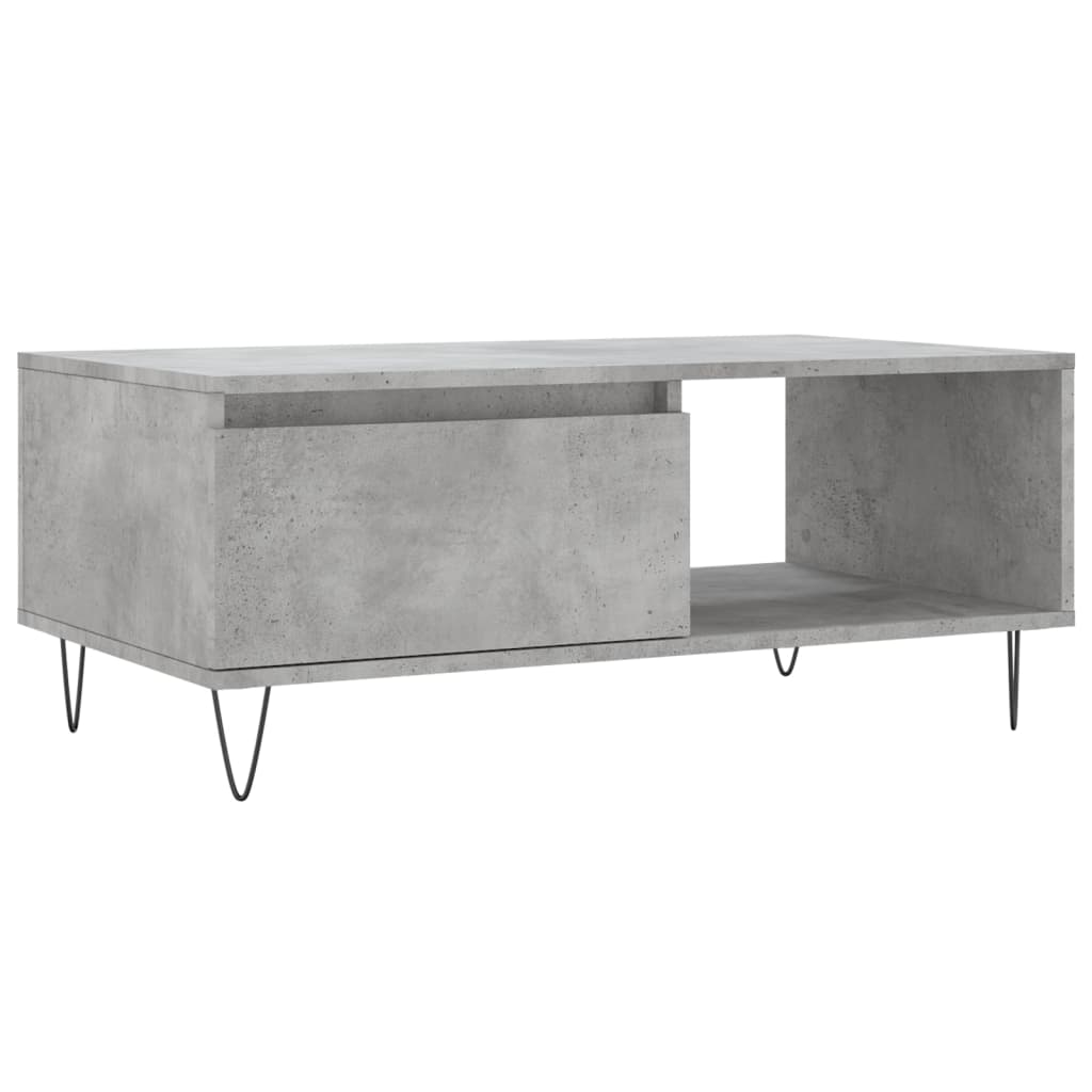Coffee table, concrete grey, 90x50x36.5 cm, composite wood