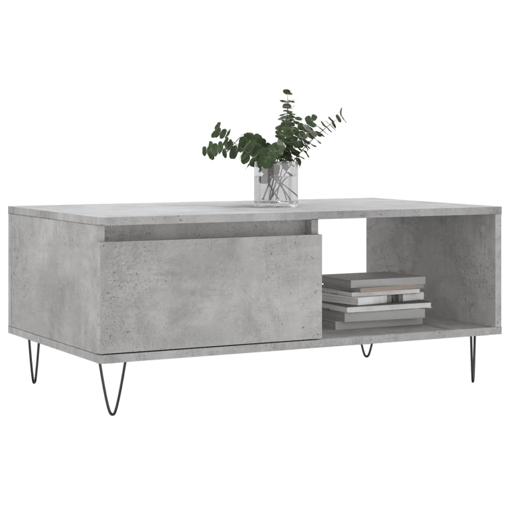 Coffee table, concrete grey, 90x50x36.5 cm, composite wood