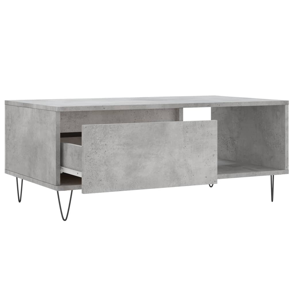 Coffee table, concrete grey, 90x50x36.5 cm, composite wood