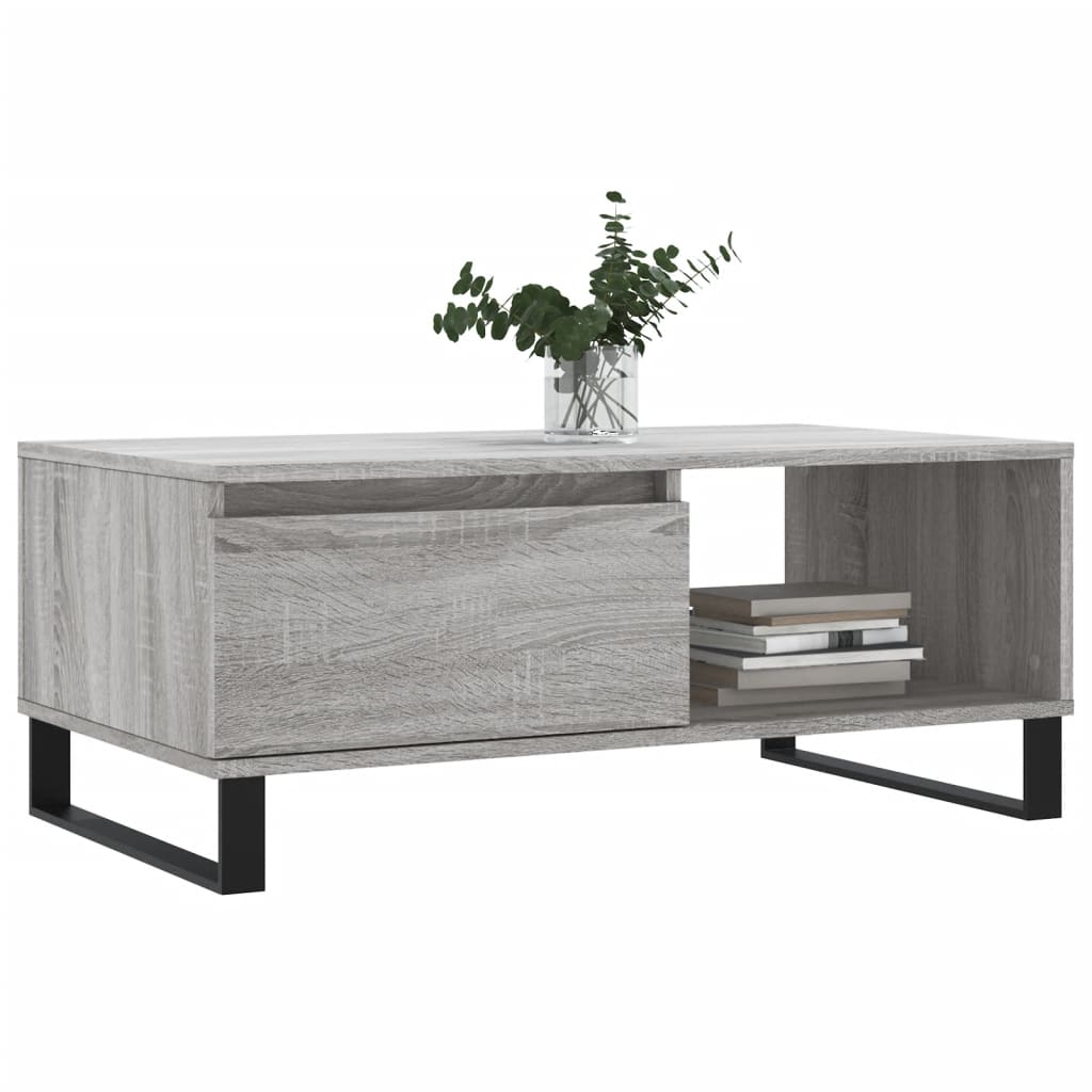 Coffee table, sonoma grey, 90x50x36.5 cm, processed wood