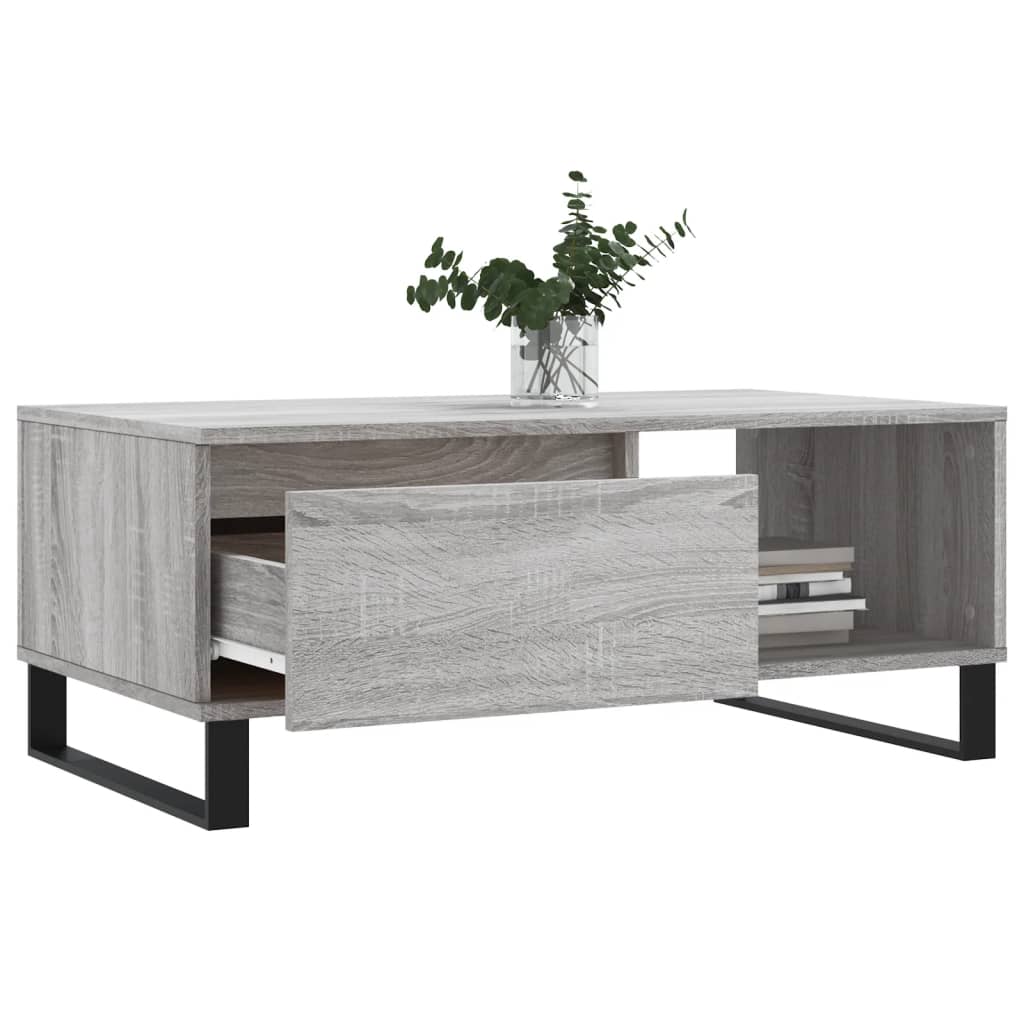 Coffee table, sonoma grey, 90x50x36.5 cm, processed wood