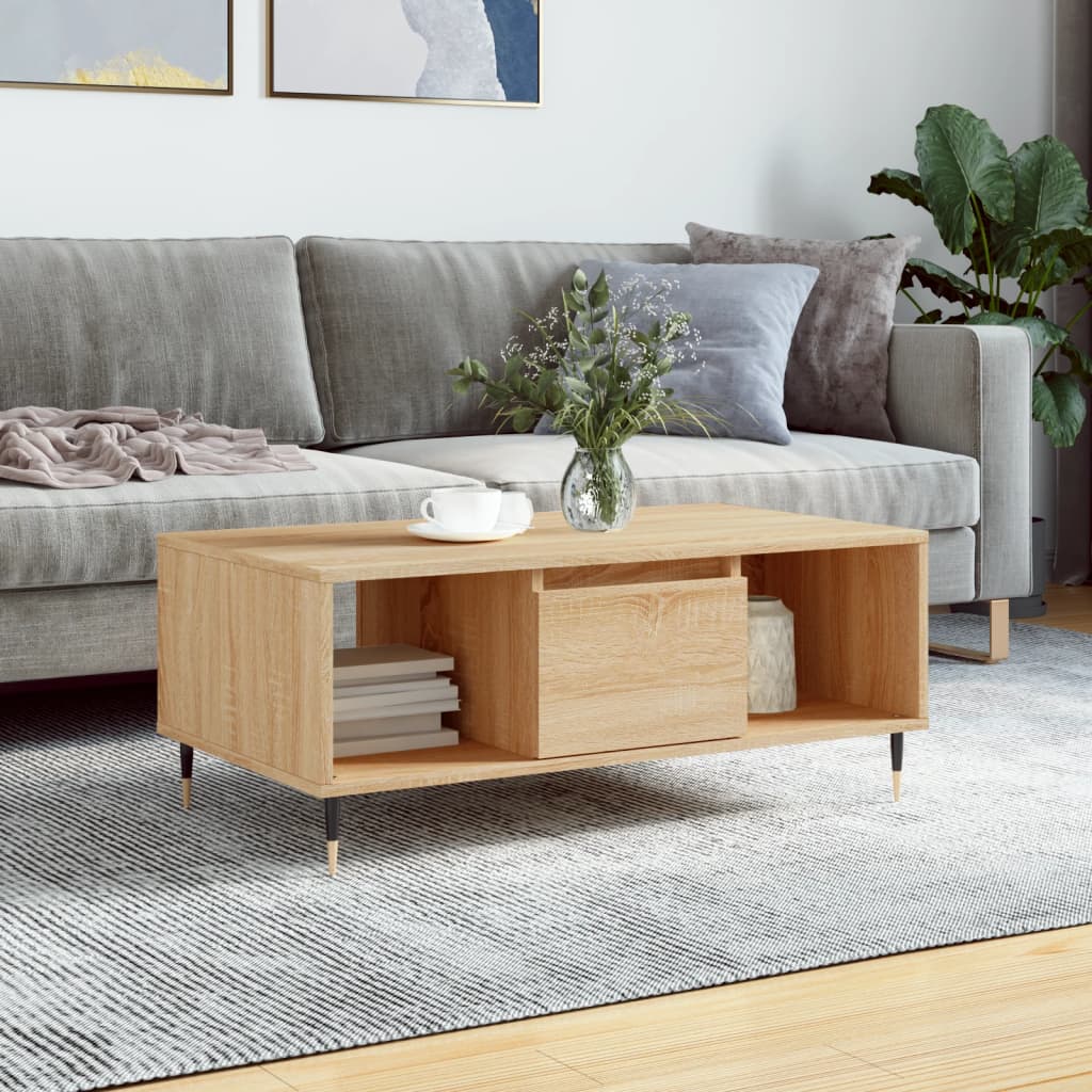Coffee table, sonoma oak, 90x50x36.5 cm, composite wood
