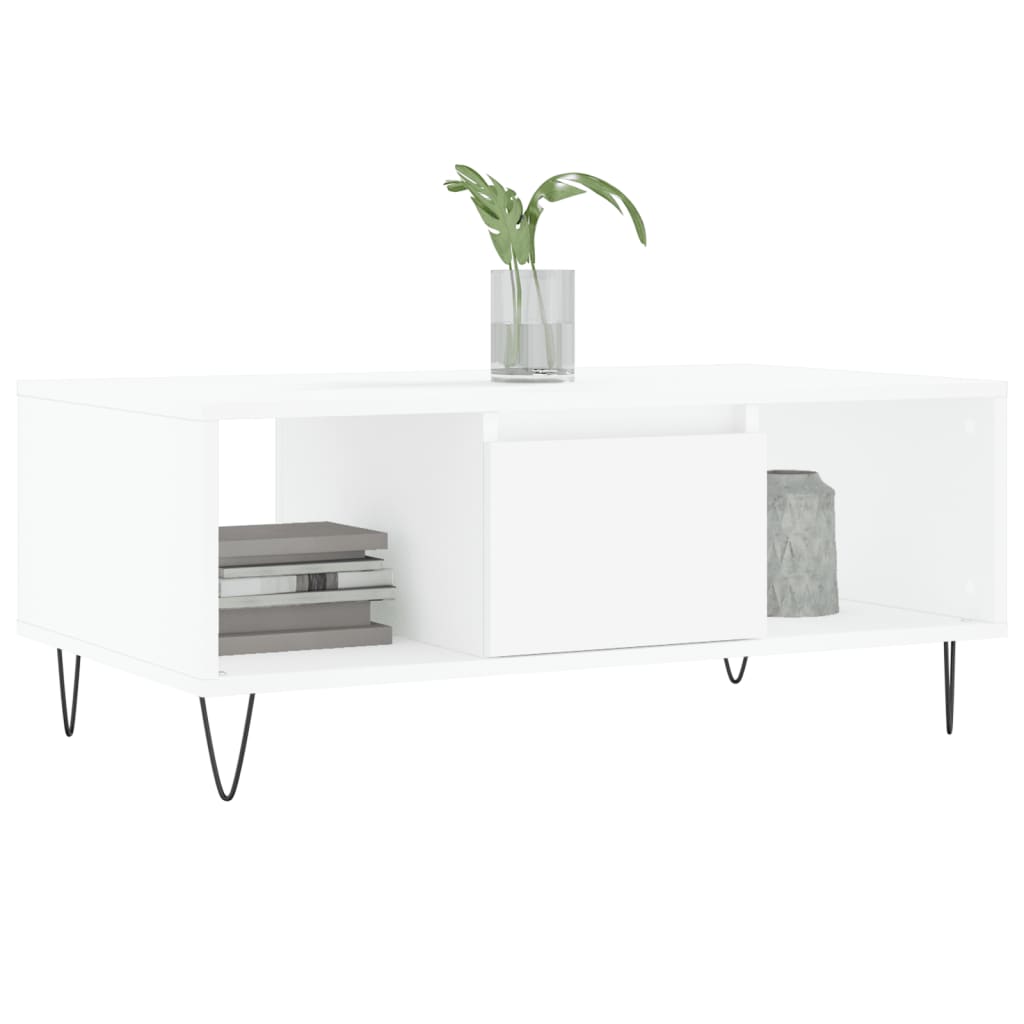 Coffee table, white, 90x50x36.5 cm, processed wood
