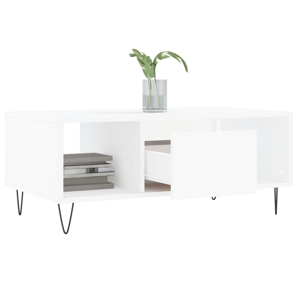 Coffee table, white, 90x50x36.5 cm, processed wood