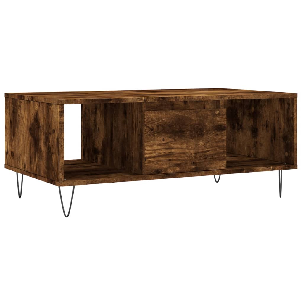 Coffee table, smoked oak, 90x50x36.5 cm, processed wood
