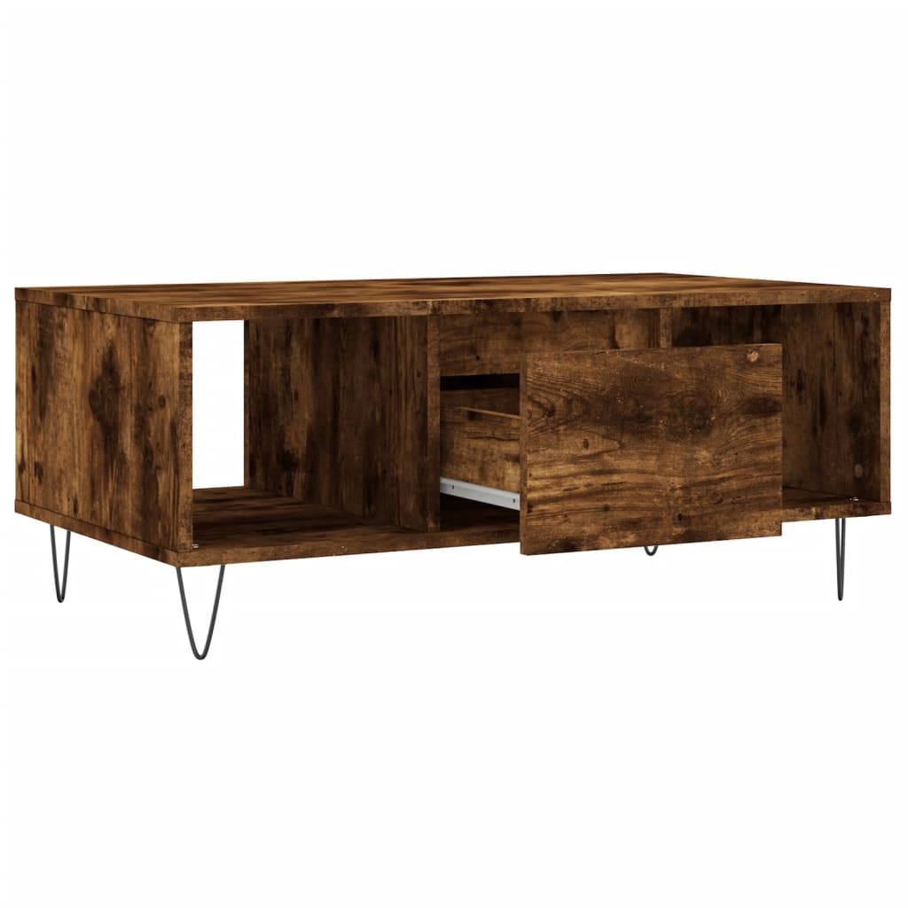 Coffee table, smoked oak, 90x50x36.5 cm, processed wood