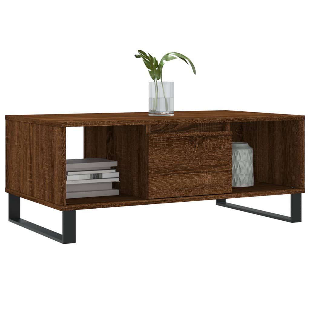 Coffee table, brown oak, 90x50x36.5 cm, processed wood