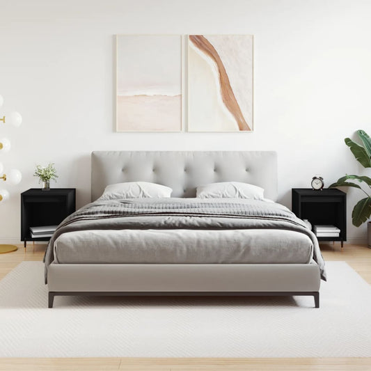 Nightstands, 2 pcs., black, 40x35x50 cm, composite wood