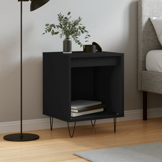 Nightstand, black, 40x35x50 cm, processed wood