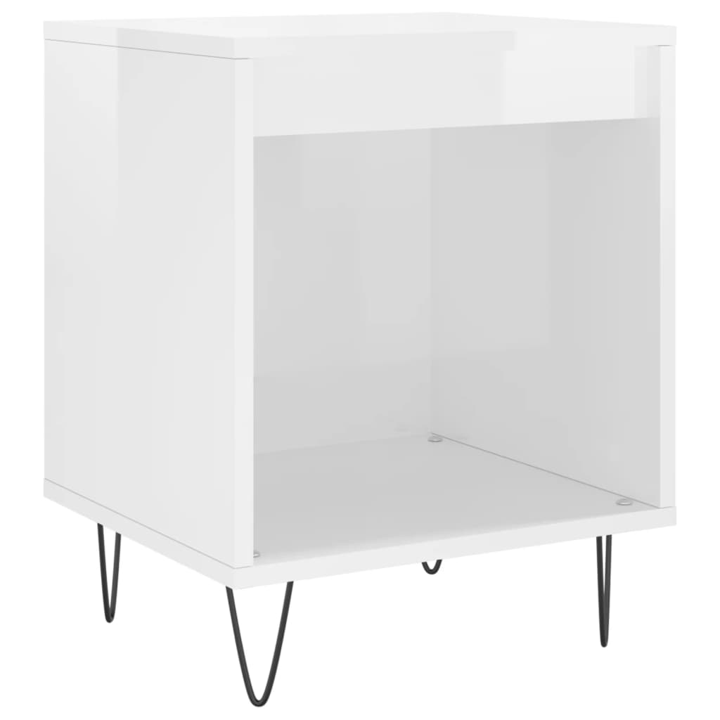 Nightstand, extra-glossy white, 40x35x50 cm, composite wood