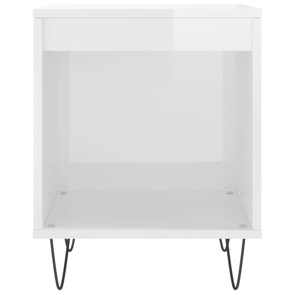 Nightstand, extra-glossy white, 40x35x50 cm, composite wood