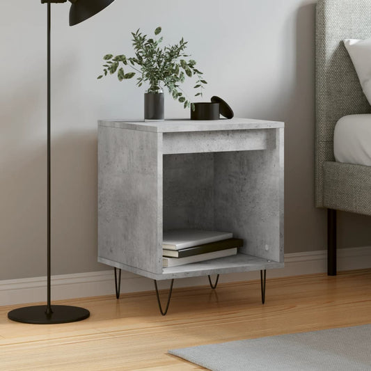 Bedside table, concrete grey, 40x35x50 cm, composite wood