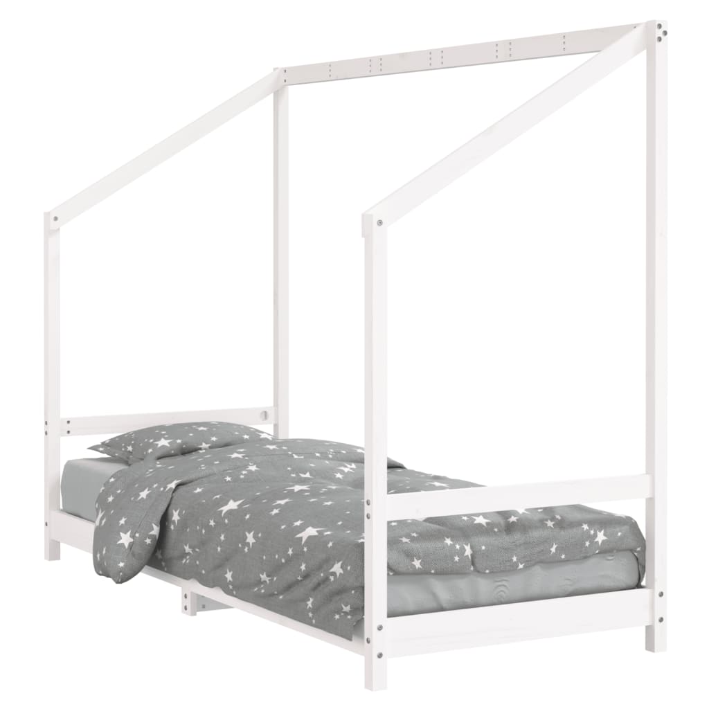 Bed frame for children, white, 80x200 cm, solid pine wood