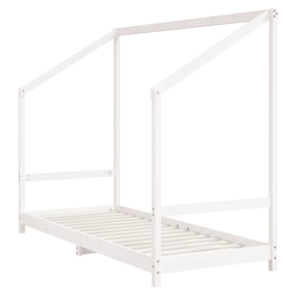 Bed frame for children, white, 80x200 cm, solid pine wood