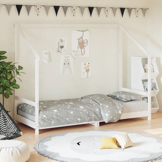 Bed frame for children, white, 80x200 cm, solid pine wood