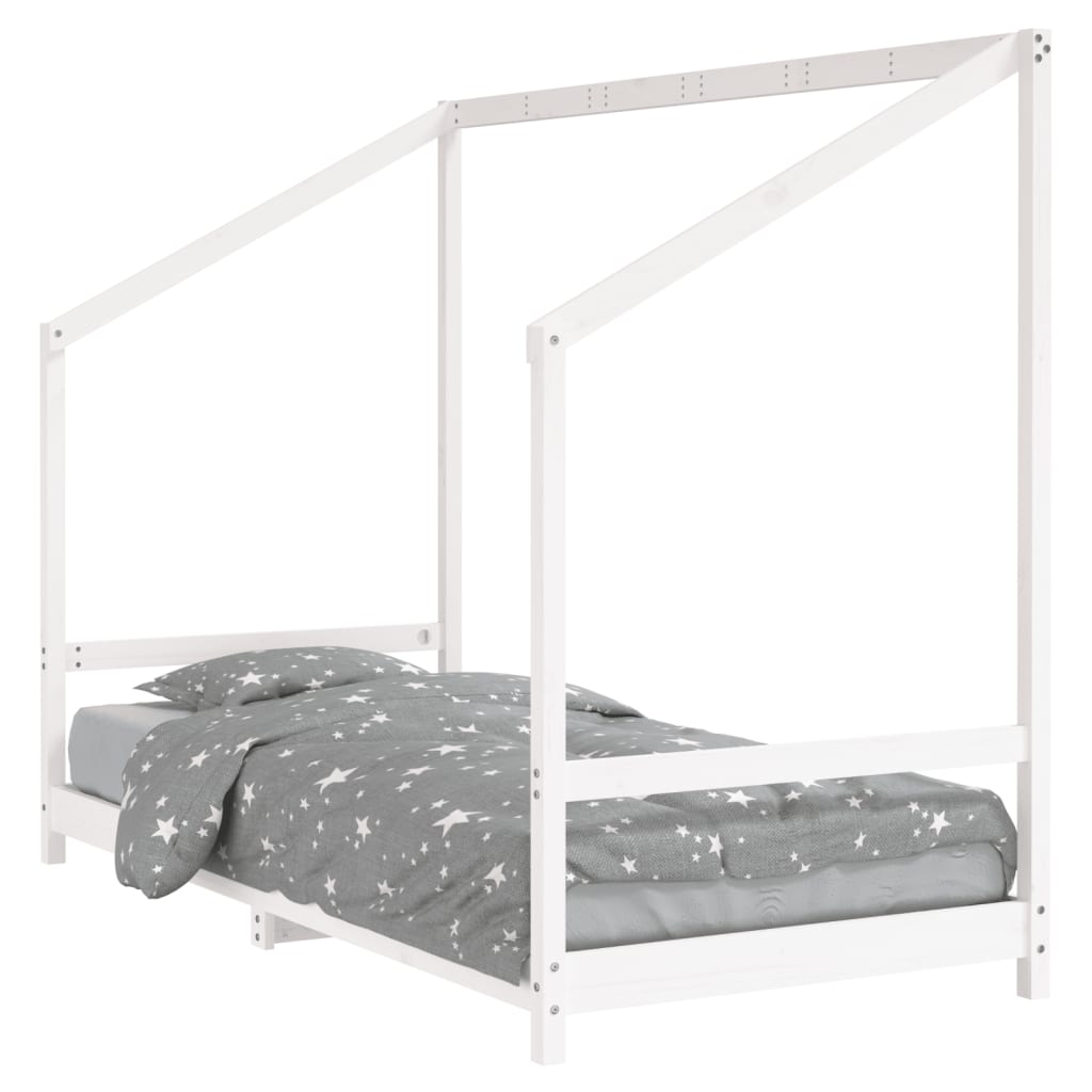Bed frame for children, white, 90x200 cm, solid pine wood