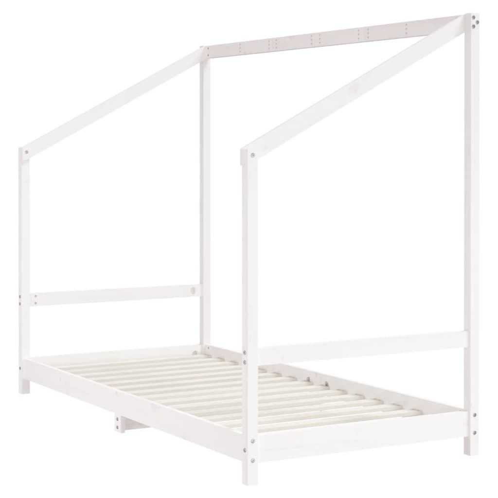 Bed frame for children, white, 90x200 cm, solid pine wood