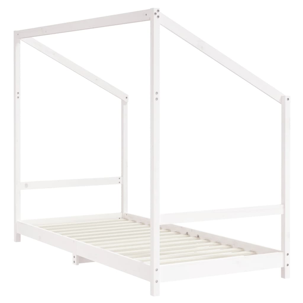 Bed frame for children, white, 90x200 cm, solid pine wood