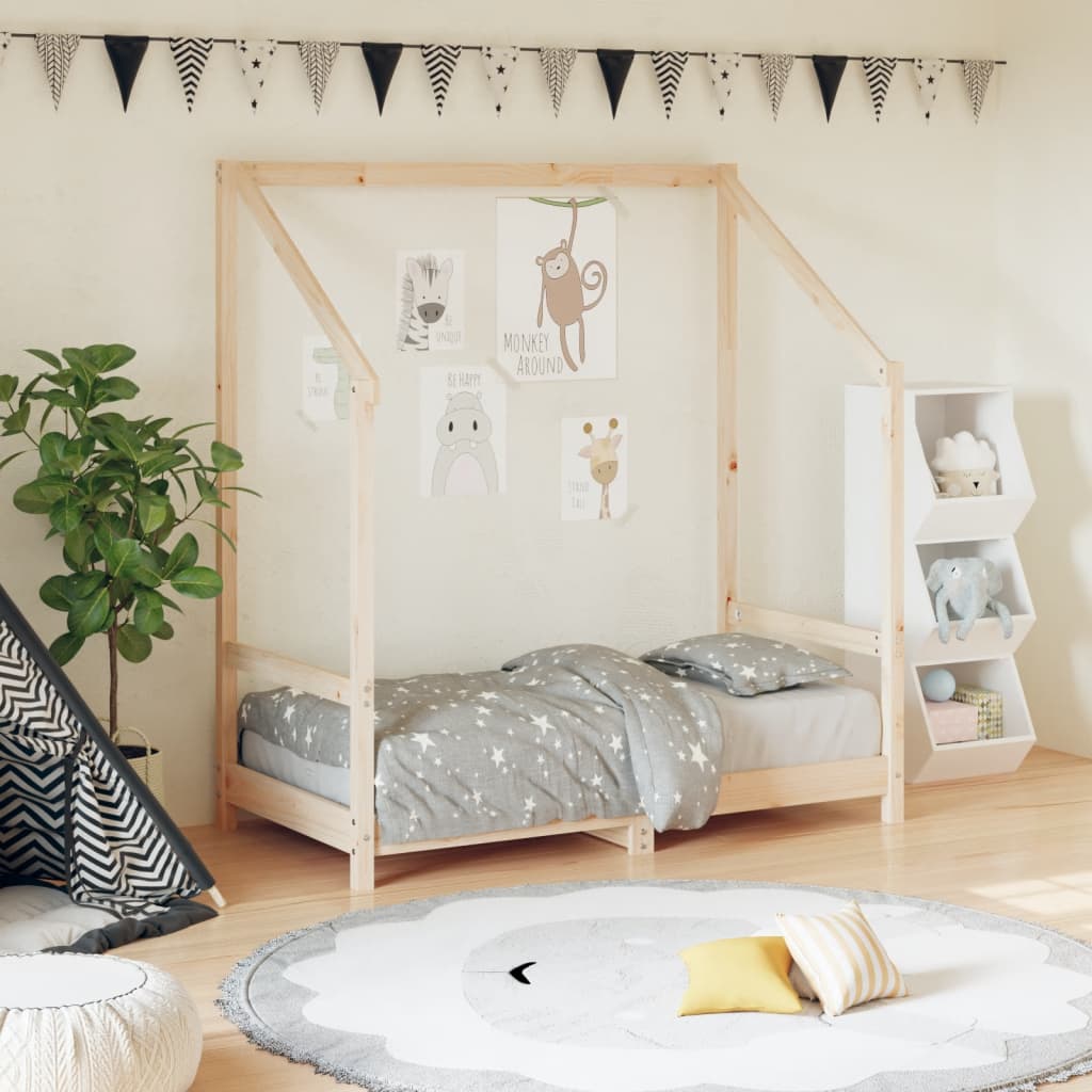 Bed frame for children, 70x140 cm, solid pine wood