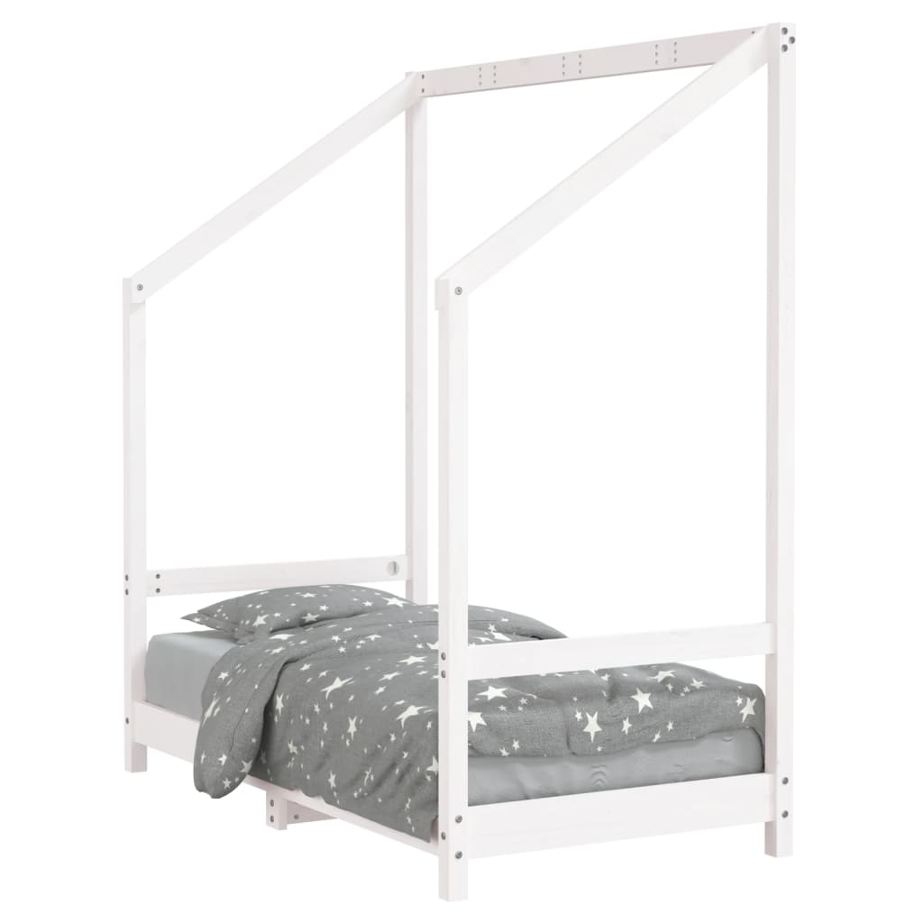 Bed frame for children, white, 70x140 cm, solid pine wood
