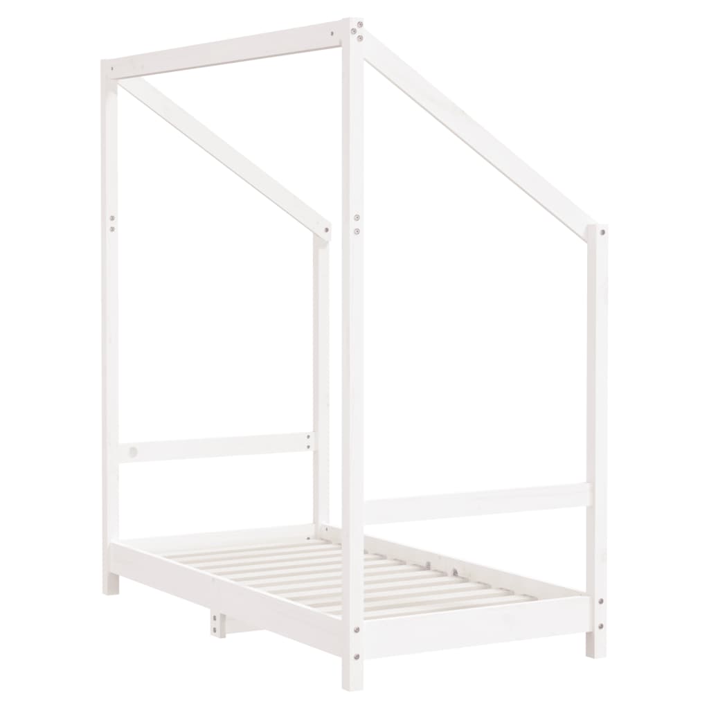 Bed frame for children, white, 70x140 cm, solid pine wood