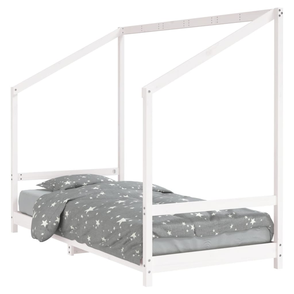 Bed frame for children, white, 90x190 cm, solid pine wood