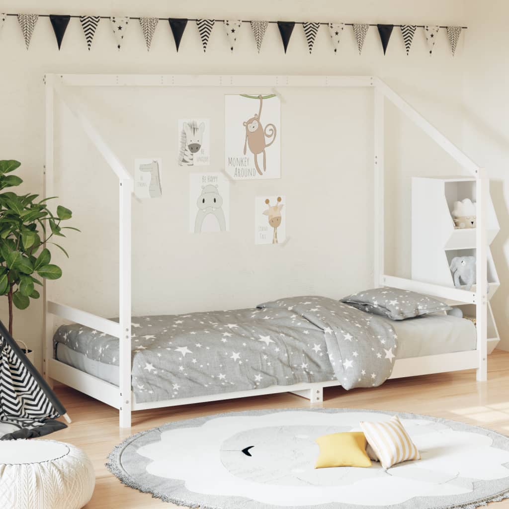 Bed frame for children, white, 90x190 cm, solid pine wood