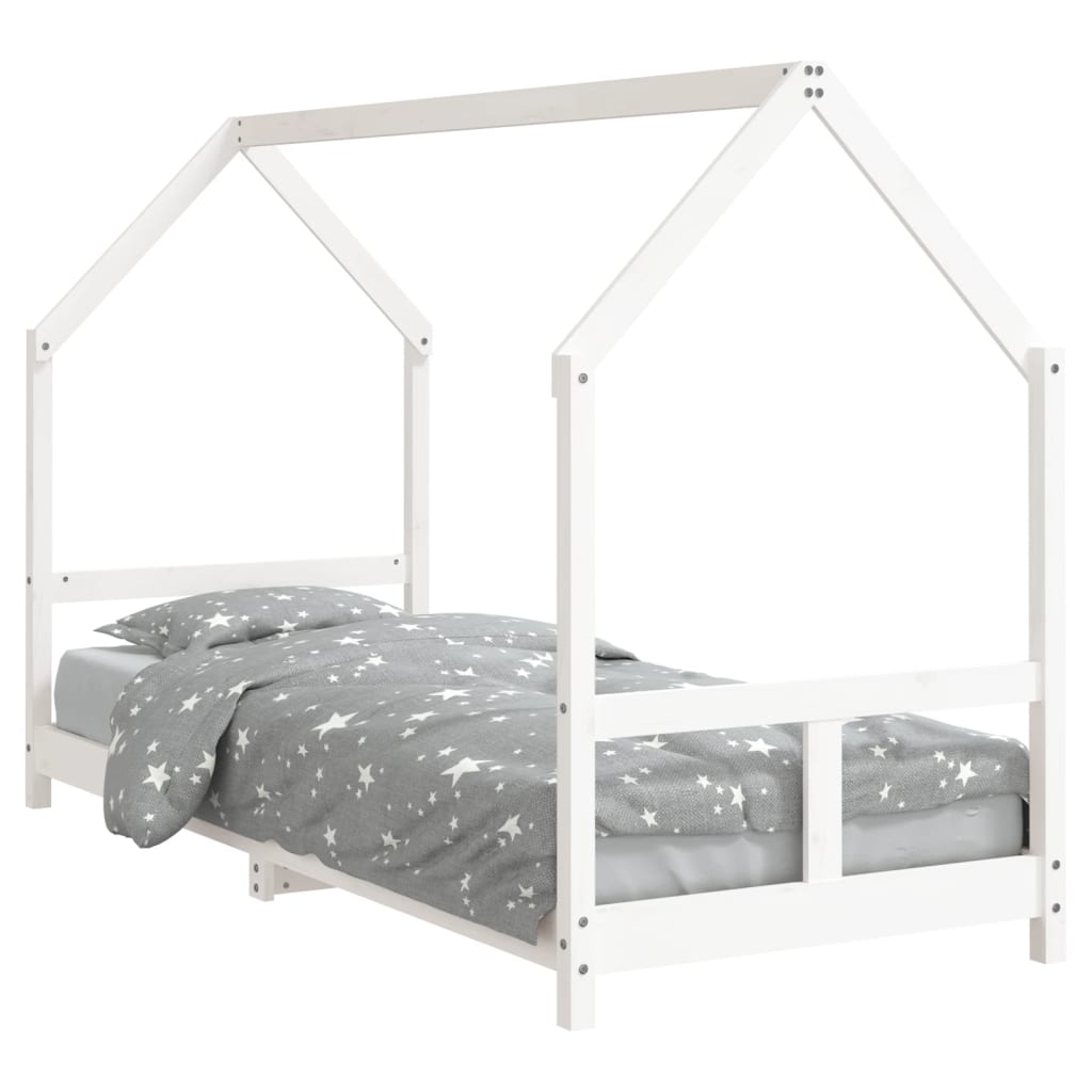 Bed frame for children, white, 80x200 cm, solid pine wood