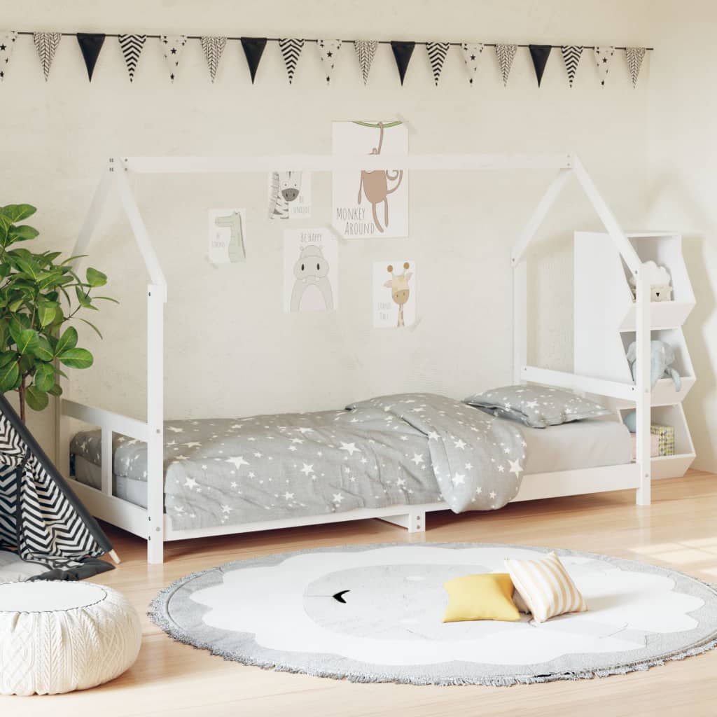Bed frame for children, white, 80x200 cm, solid pine wood