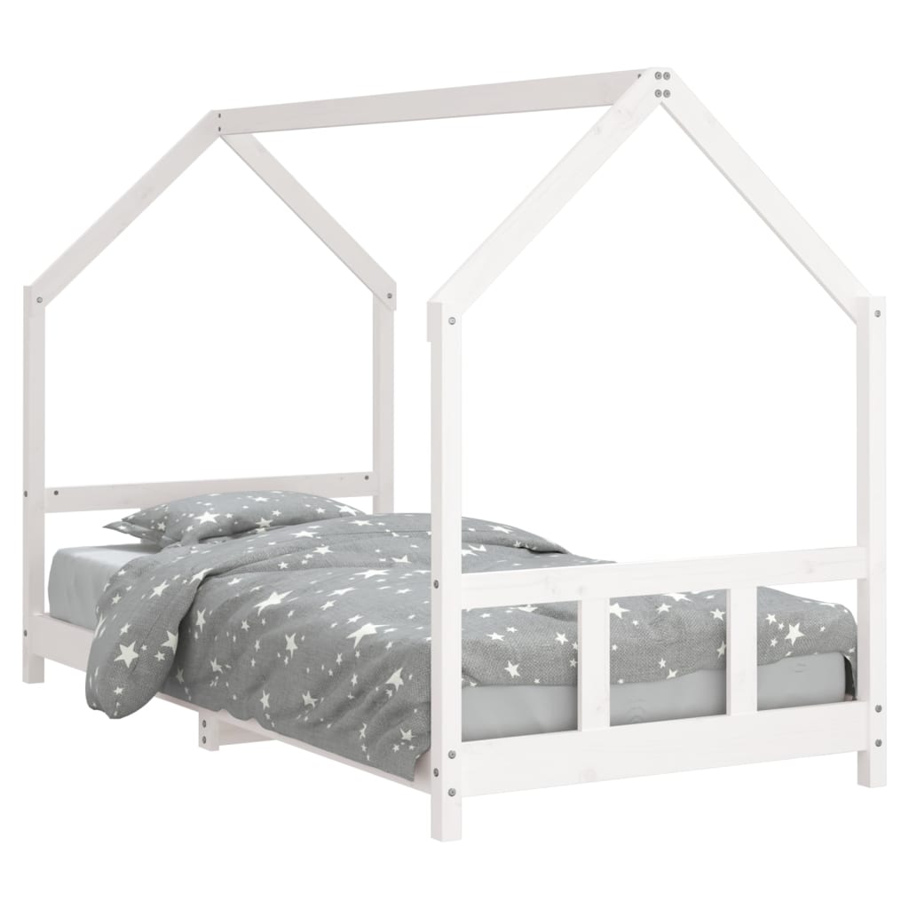 Bed frame for children, white, 90x200 cm, solid pine wood