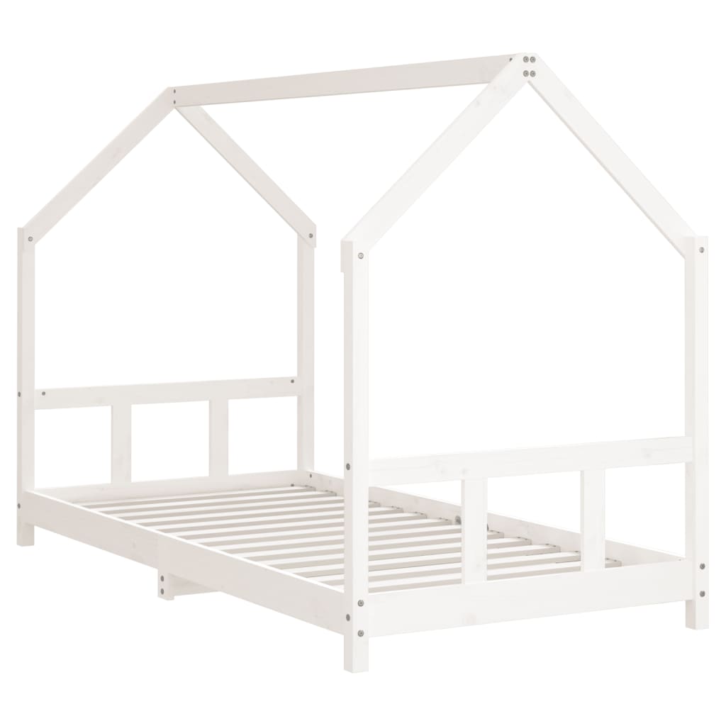 Bed frame for children, white, 90x200 cm, solid pine wood