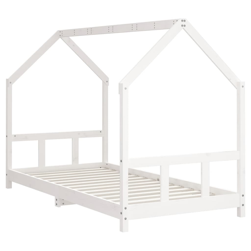 Bed frame for children, white, 90x200 cm, solid pine wood