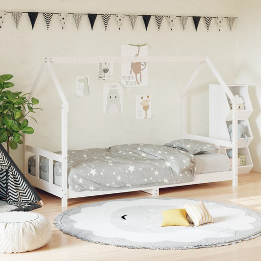 Bed frame for children, white, 90x200 cm, solid pine wood