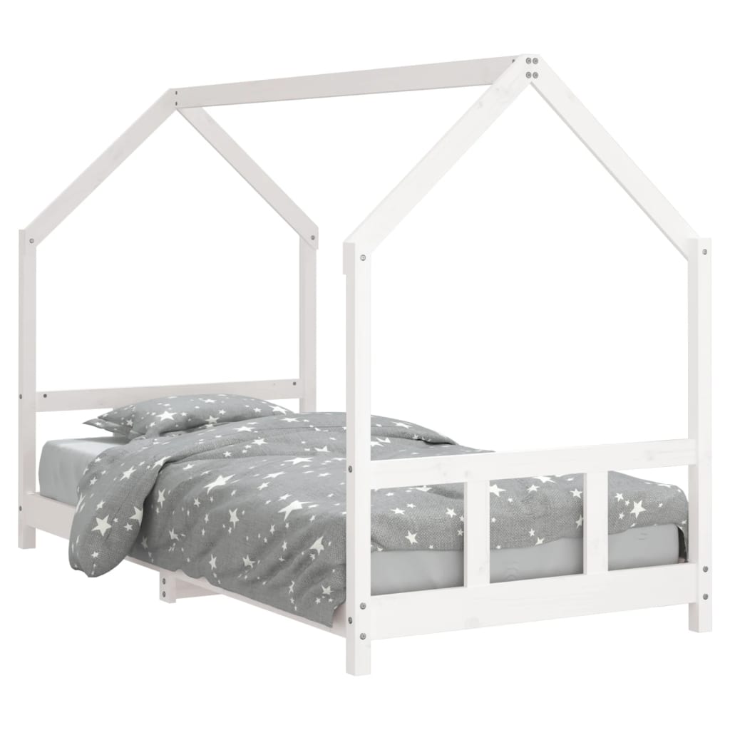 Bed frame for children, white, 90x190 cm, solid pine wood