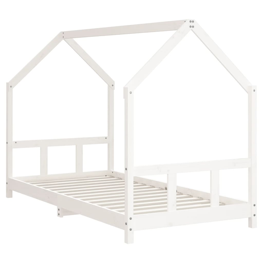 Bed frame for children, white, 90x190 cm, solid pine wood