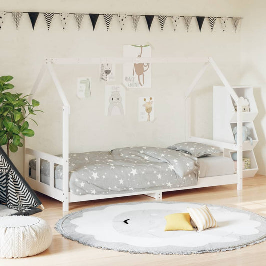 Bed frame for children, white, 90x190 cm, solid pine wood