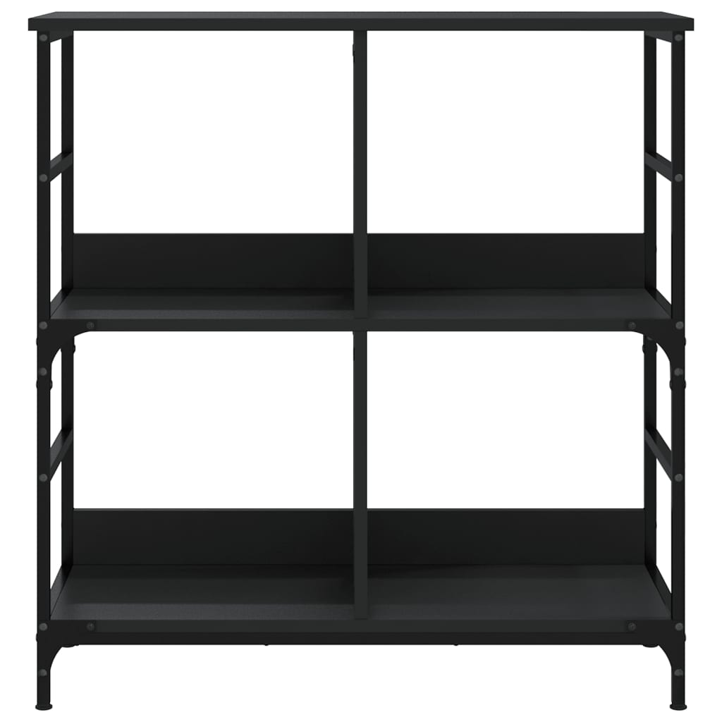 Bibliotecă, negru, 78,5x33x82 cm, lemn prelucrat