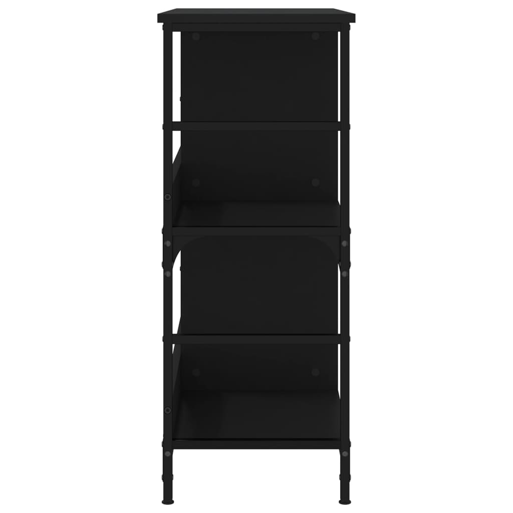 Bibliotecă, negru, 78,5x33x82 cm, lemn prelucrat