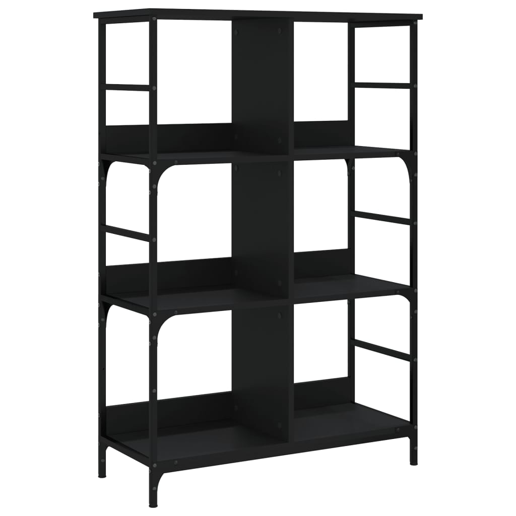 Bookcase, black, 78.5x33x117.5 cm, processed wood