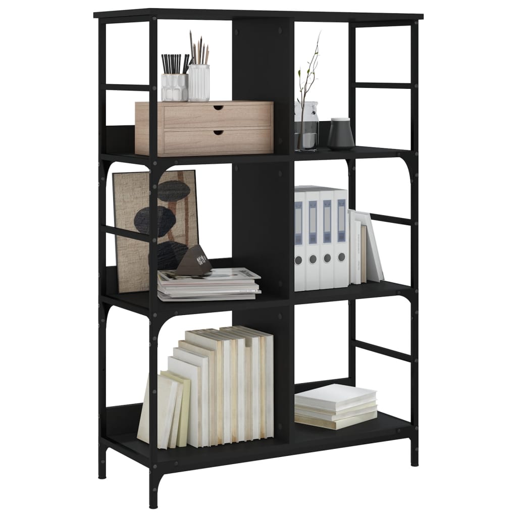 Bookcase, black, 78.5x33x117.5 cm, processed wood