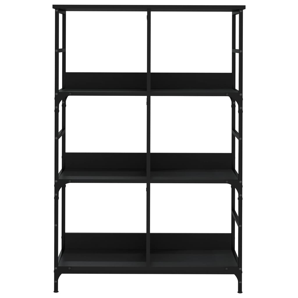 Bookcase, black, 78.5x33x117.5 cm, processed wood