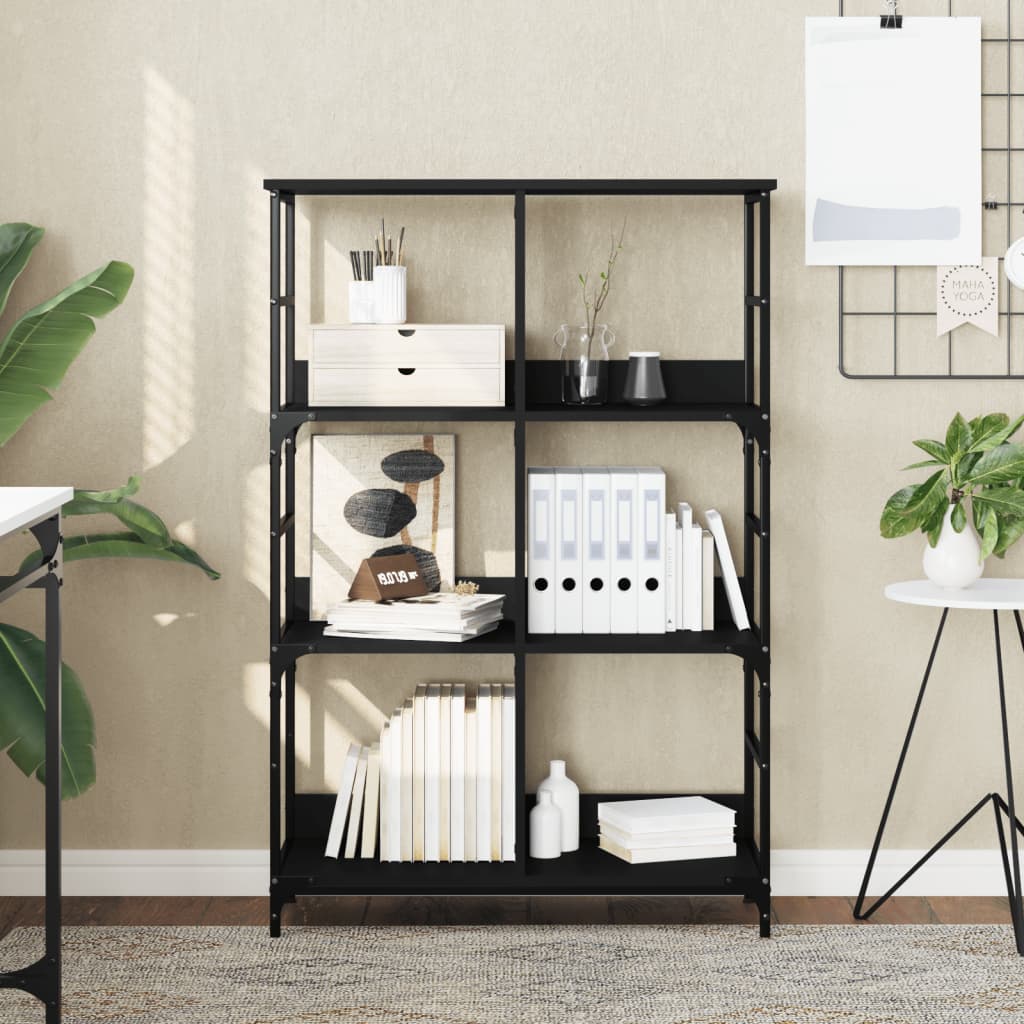 Bookcase, black, 78.5x33x117.5 cm, processed wood