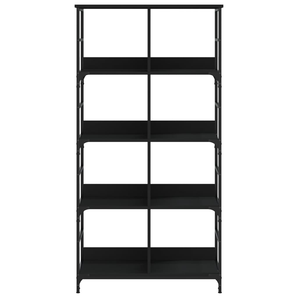 Bibliotecă, negru, 78,5x33x153 cm, lemn prelucrat